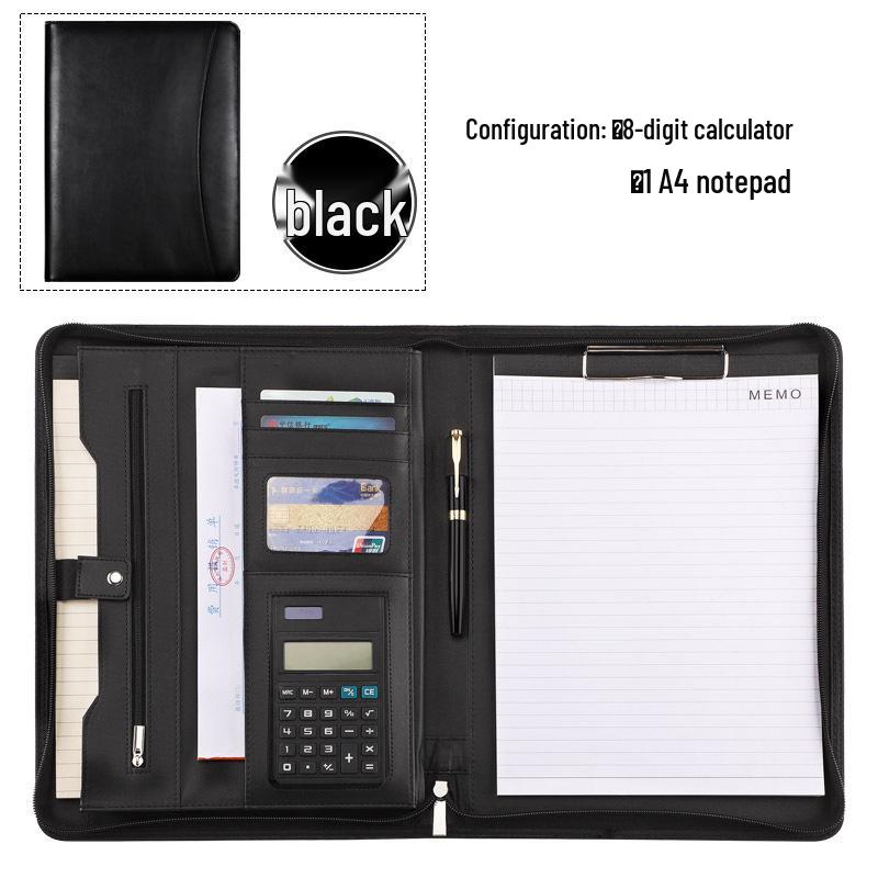 

Багатофункціональна шкіряна папка для документів формату А4 на блискавці - Офісне приладдя для бізнесу