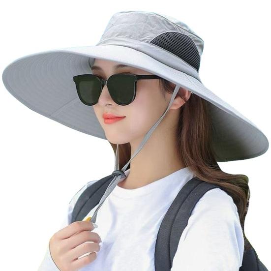 

Рыбацкая шляпа с регулируемым ремешком на подбородок, дышащей сеткой, водонепроницаемая, легкая, быстросохнущая, с широкими полями, защита от солнца светло-серый