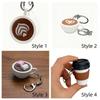Simulation Clicker Key Chain 3D Printed Coffee Calming Keychain Finger Button Pendant  Bag Pendant