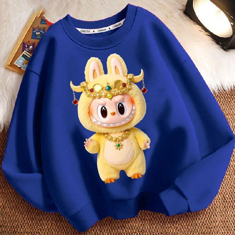 Barneklær Sweatshirts for vår og høst, Langermede løse sweatshirts for gutter og jenter