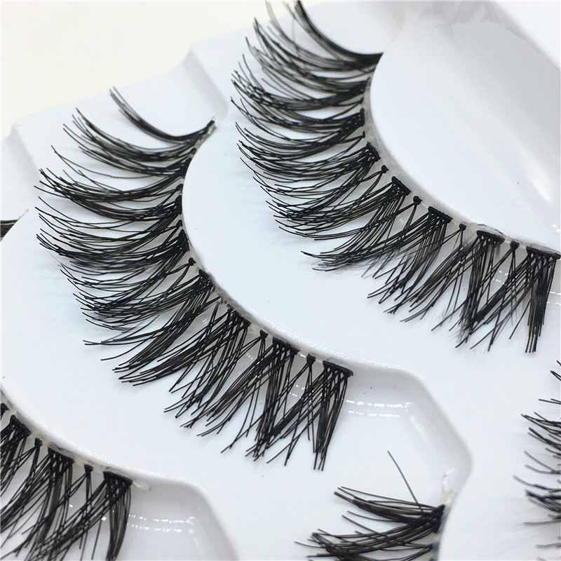 Buy PDPO 5 Pair Handmade Natural Long Thick Cross Makeup Tool False ...