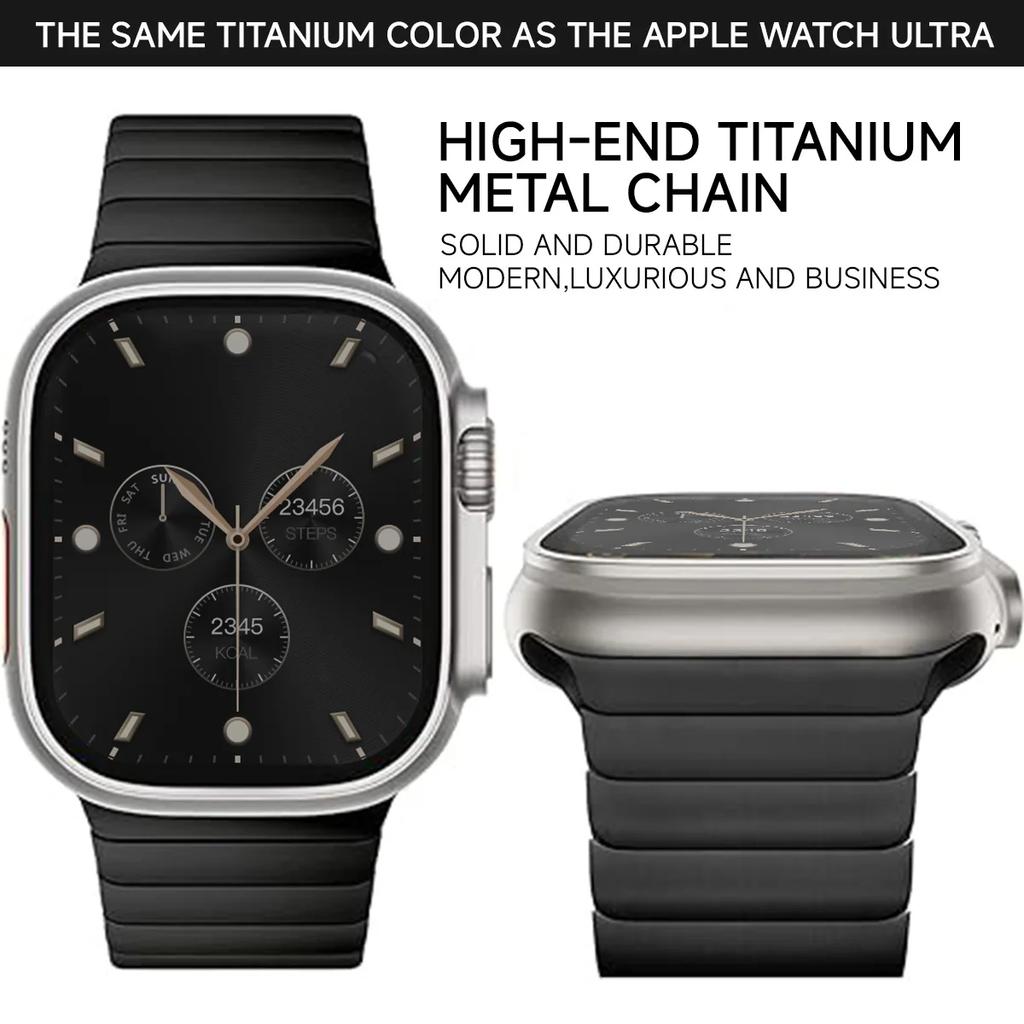 Titanium Men Strap for Apple Watch Band Ultra 3/2 49mm 11 10 46mm Magnetic Buckle Bracelet for Iwatch Series 9 8 7 SE 45mm 44mm