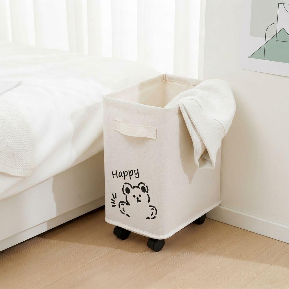 Space Saving Cart Storage Basket Large Capacity Dirty Clothes Basket Laundry Basket Bathroom
