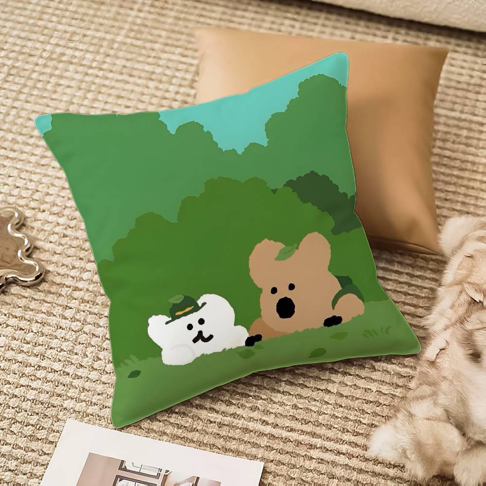 

Q-quokka Cute D-Dinotaeng Pillow Case Anti-dustmite Invisible zipper Sofa Bed 12x12Inch
