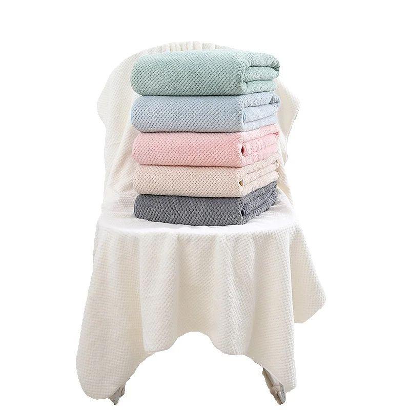 Pineapple Velvet Towel, Thickened Large Bath Towel, Quick Drying Household Face Towel, Sports Beach Beauty Salon Towel