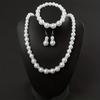 Women 3Pcs Artificial Pearl Jewelry Set Classic Elegant Necklace Bracelet Earrings All-match Daily Party Jewelry Gift