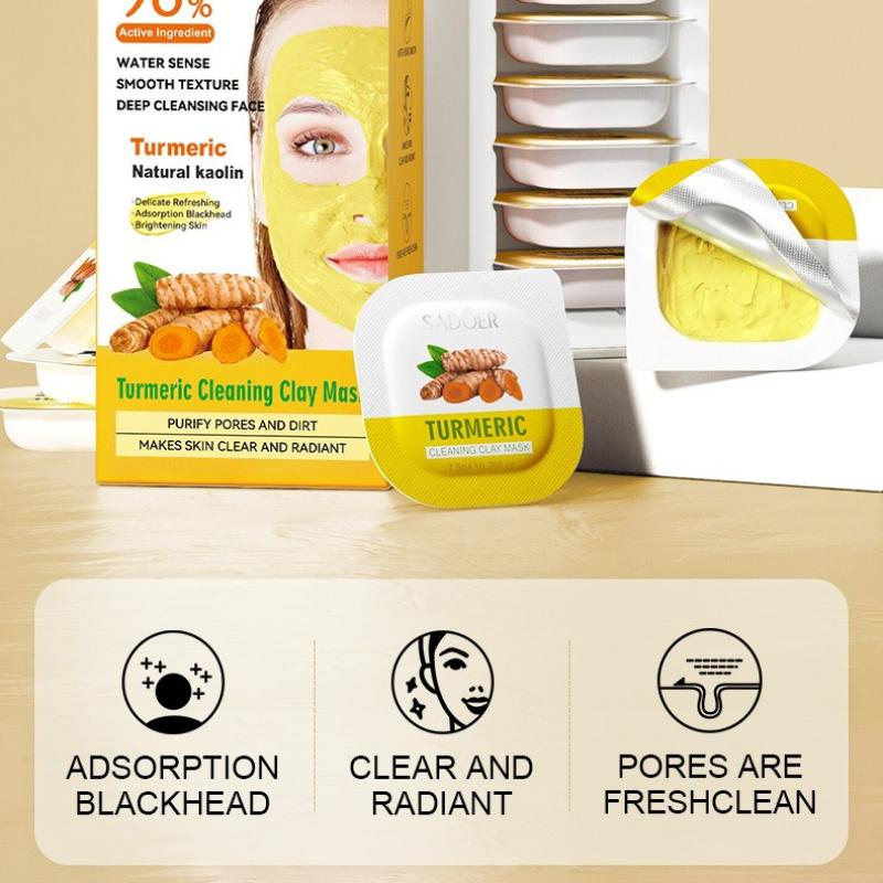 Cleansing Mud Mask SADOER Green Tea Turmeric Rose Moisturizing Apply Mask