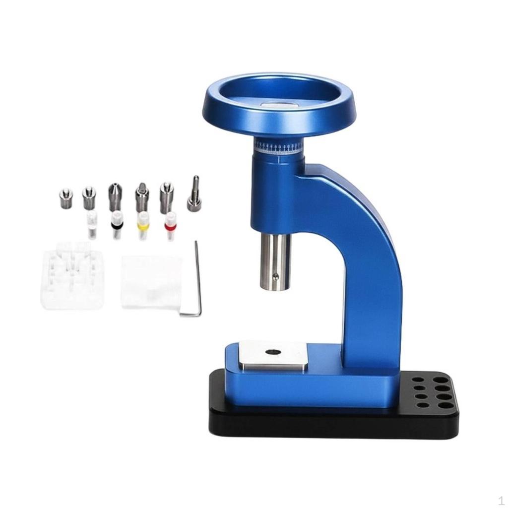 Watch Repair Press Pressure Scale Tool Included Dies Back Case Closer Blue
