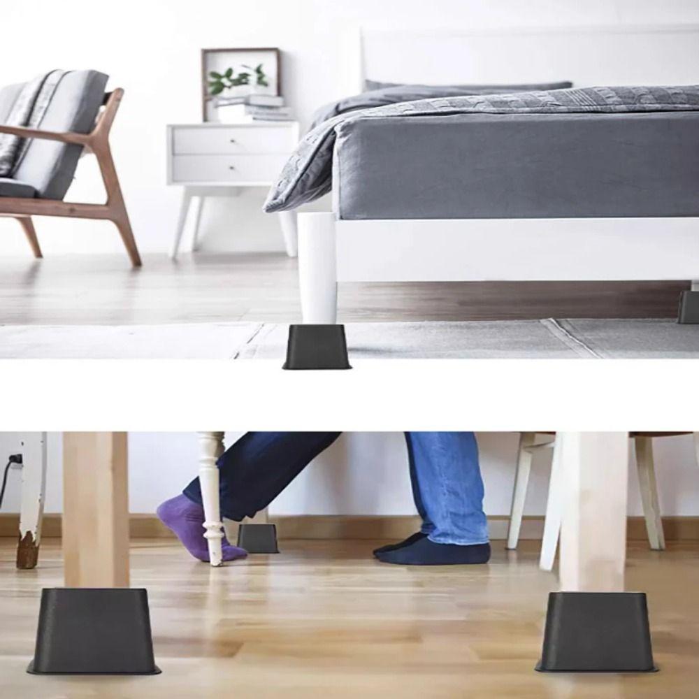 4Pcs Shock-Absorbing Furniture Leg Risers Adjustable Height Table Lifters Bed Foot Pads  Under Bed