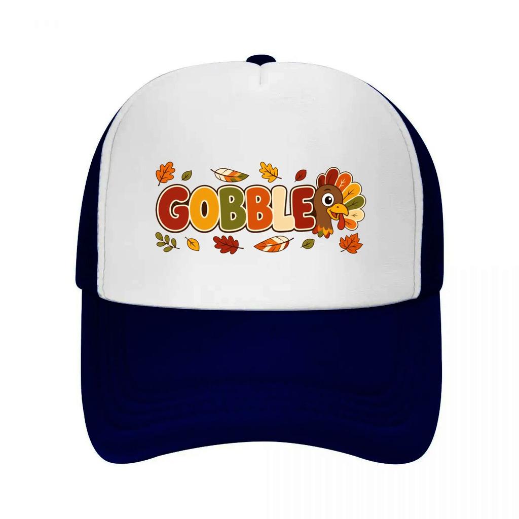 Playful Gobble Turkey Lettering Desi Mesh Baseball Cap Casual Hat Outdoor For Womens Unisex FeUnisex