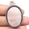Pendant Pink Rosequartz Drusy Gemstone Mother's Day Gift Silver Jewelry 2"