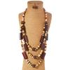 Ethnic Beaded Necklace Women Multi Layer Geometric Wooden Beads Boho Jewelry Premium Simple Versatile Fashion Accessories