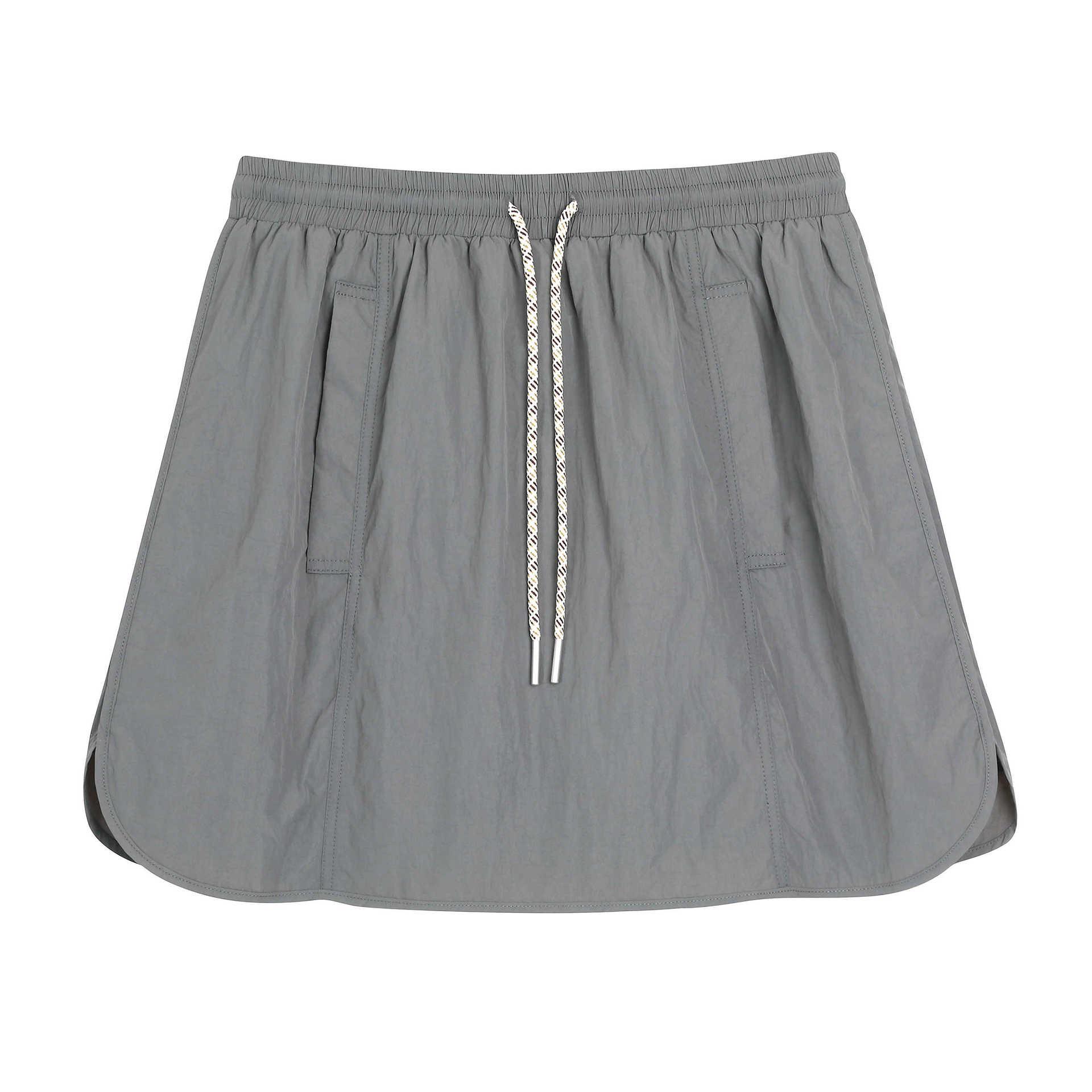 

Women s Plus Size A-Line Elastic High Waist Casual Skort 4XL (180-200 jin) древесный уголь/серый