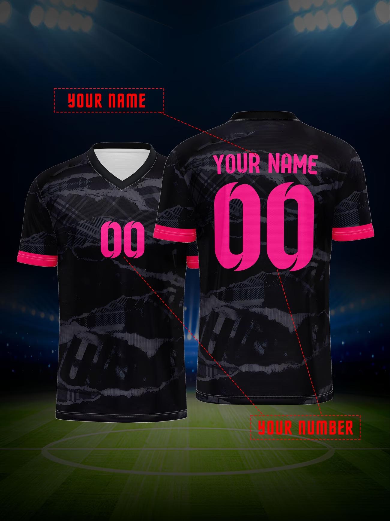 Digital Print Short Sleeve Jersey Sports Set for Men  Women - Football  Table Tennis Team Uniform. L