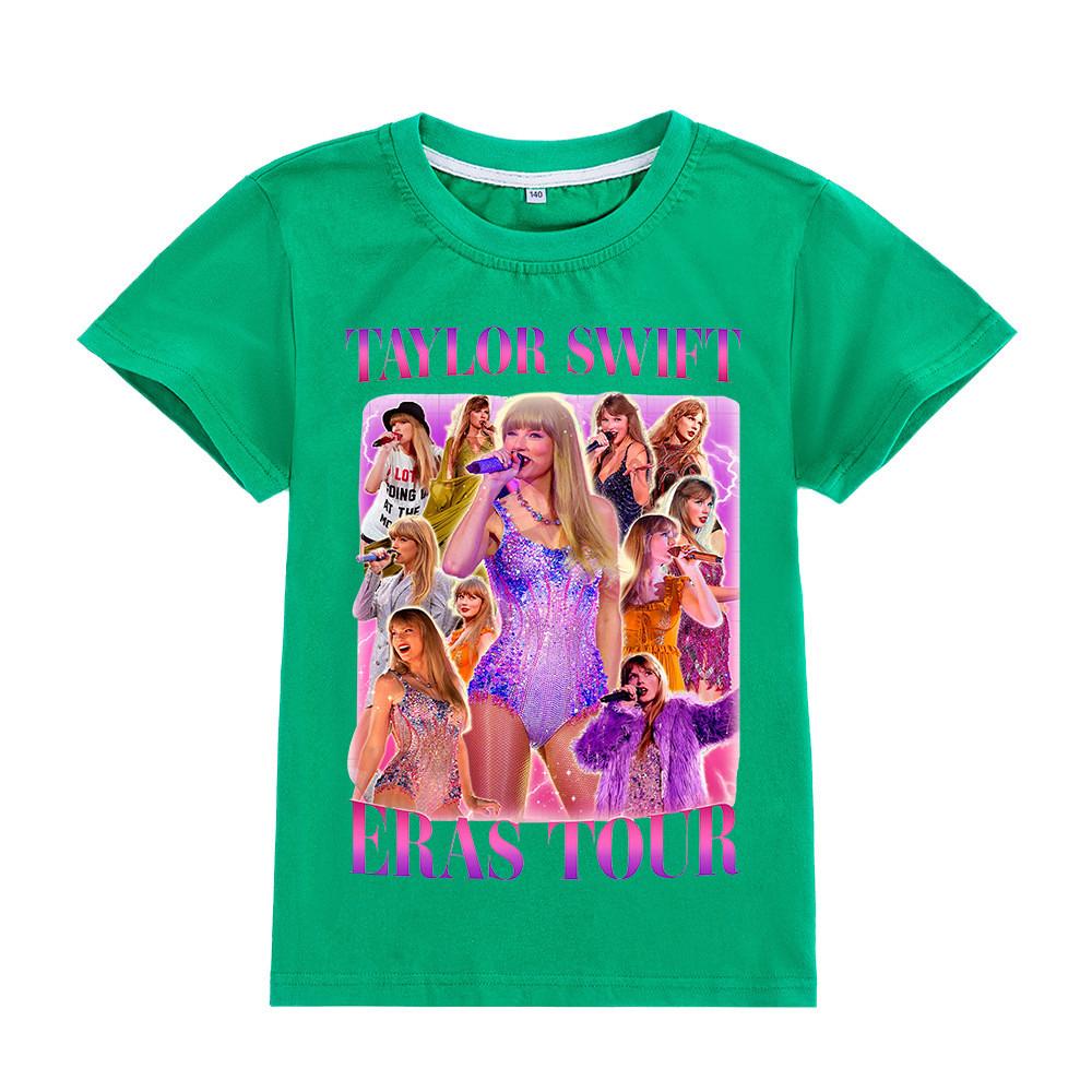 A958 Kids Boys Girls Taylor Swift Print Multi-color Short Sleeves T-shirt