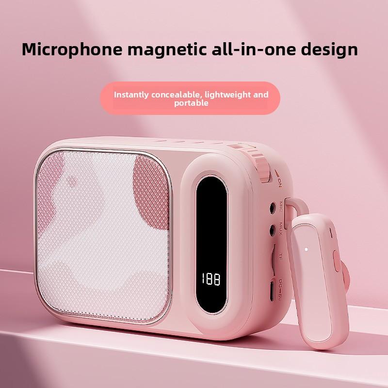 Wireless Portable Lavalier Microphone Voice Amplifier Speaker, High Quality Sound, Rechargeable Hands-free Mini PA System for Teaching, Tour Guide
