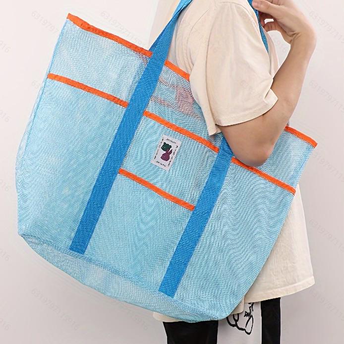 VIP Große Kapazität Koreanische Strandtasche - Tragbare Mesh-Umhängetasche für Fitnessstudio, Schwimmen und Outdoor