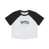 New MLB Preppy Style Collection New York Yankees SS25 Raglan Sleeve T Shirt Women's Black 3FTSV0453-50BKS
