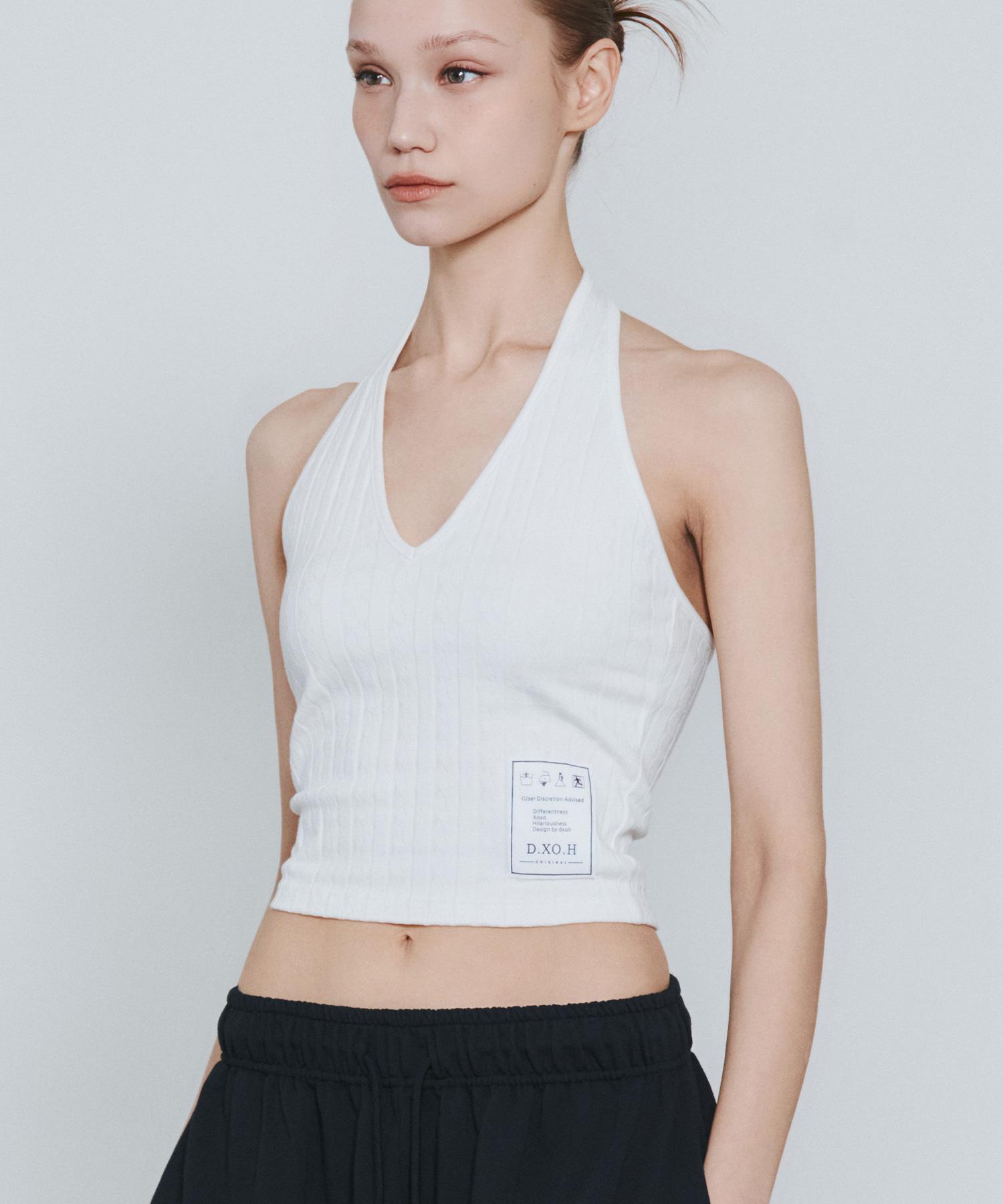D So H Tag Logo Sleeveless Ivory Free