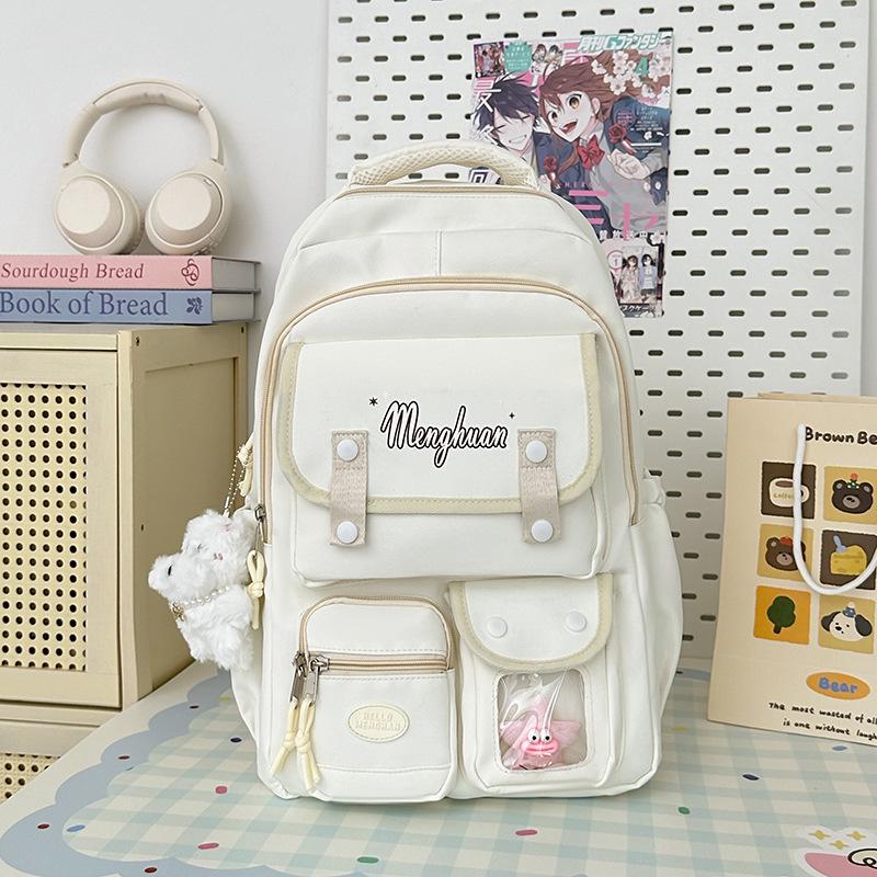 College style fresh and sweet candy color backpack girl multi-compartment large-capacity backpack