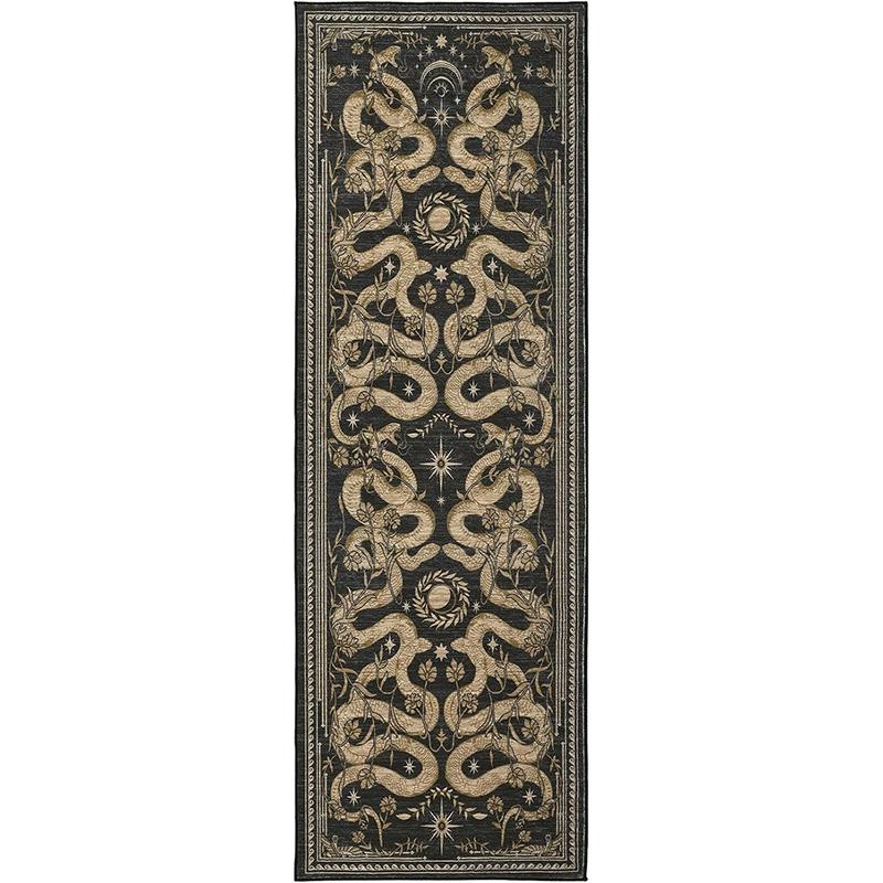 

Black Snake Corridor Carpet Runner Rug Machine Washable Non-slip Floor Mat Bedroom Bedside Carpets American Home Decoration Rugs 50x160cm