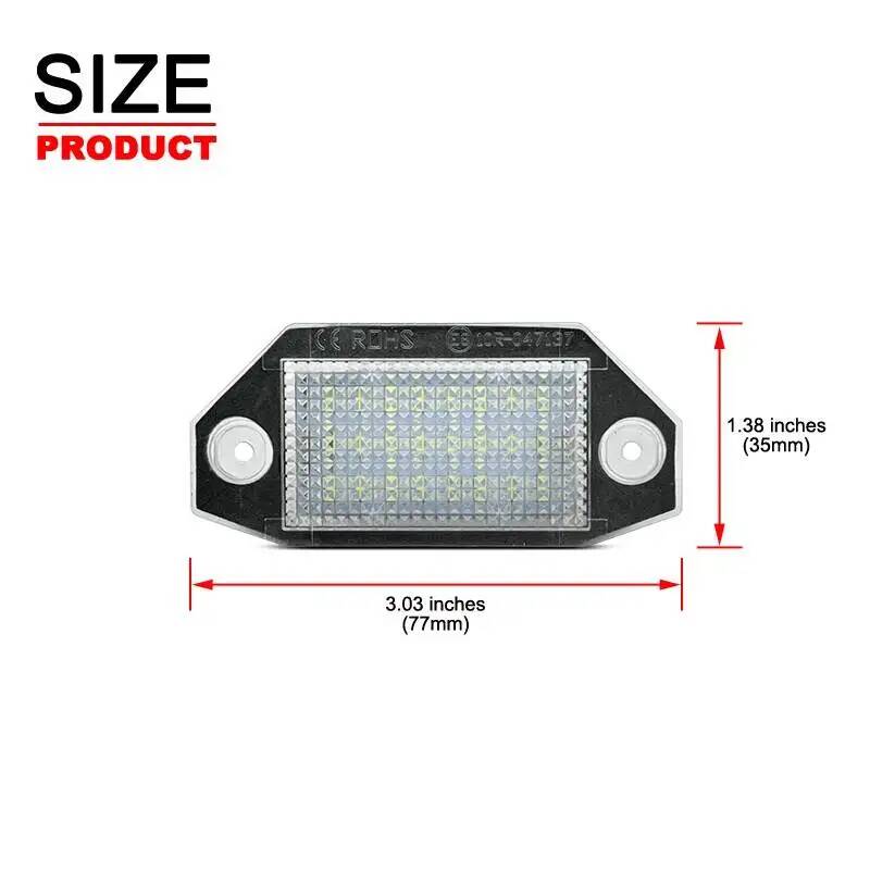2Pcs White LED License Plate Light For Ford Mondeo MK3 2000 2001 2002 2003 2004 2005 2006 2007 Number Plate Lamp
