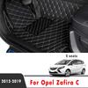 5 Seats Car Floor Mats For Opel Zafira C  2018 2017 2016 2015 2014 2013 2012 Auto  Leather Carpet Pads Foot Matts Rugs