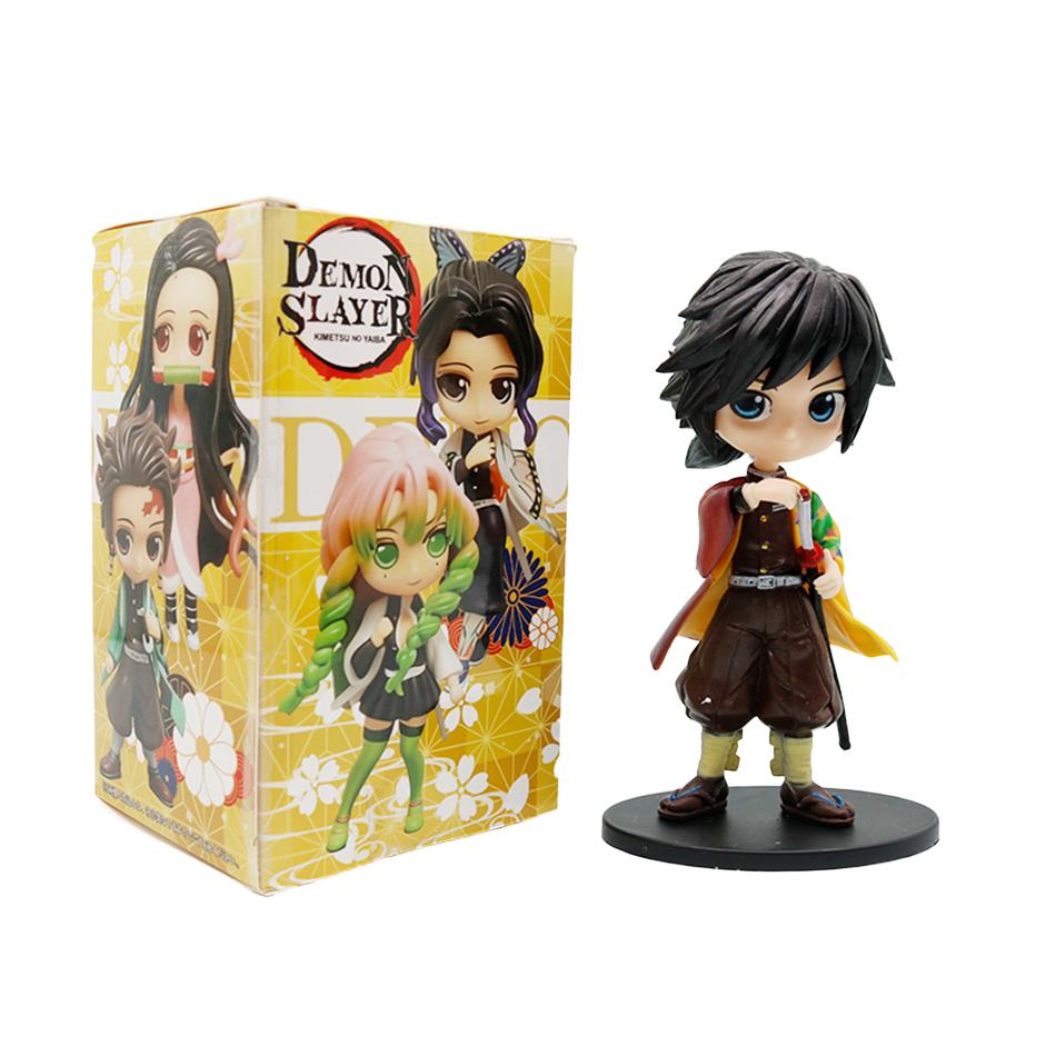 8Pcs Anime Demon Slayer Figure Doll Toy Nezuko Tanjirou Zenitsu Inosuke Kyoujurou Shinobu Giyuu Q Version Model Toy Kids Gifts