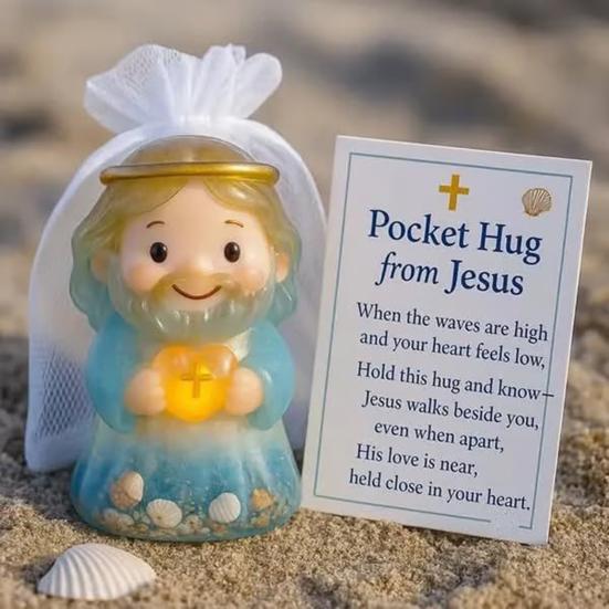 Pocket Hug Virgin Pocket Hug from Jesus or Mary Mini Mary Figurine with Card Emotional Support Pocket Hug Token Keepsake for Friends Family Thank You