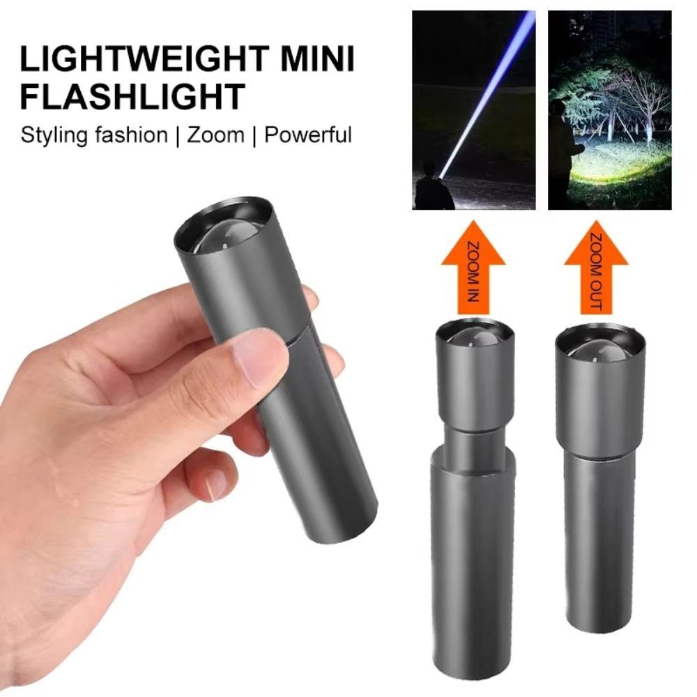 Waterproof Telescopic Zoom Flashlight Rechargeable White Laser Flashlight Home