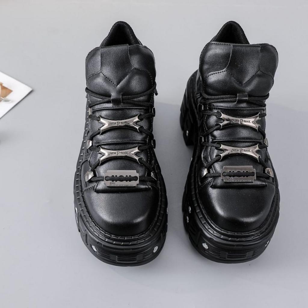 Fashion New Arrival Dark Gothic Dad Shoes | Heavy - Metal Punk Thick - Soled Women's Boots