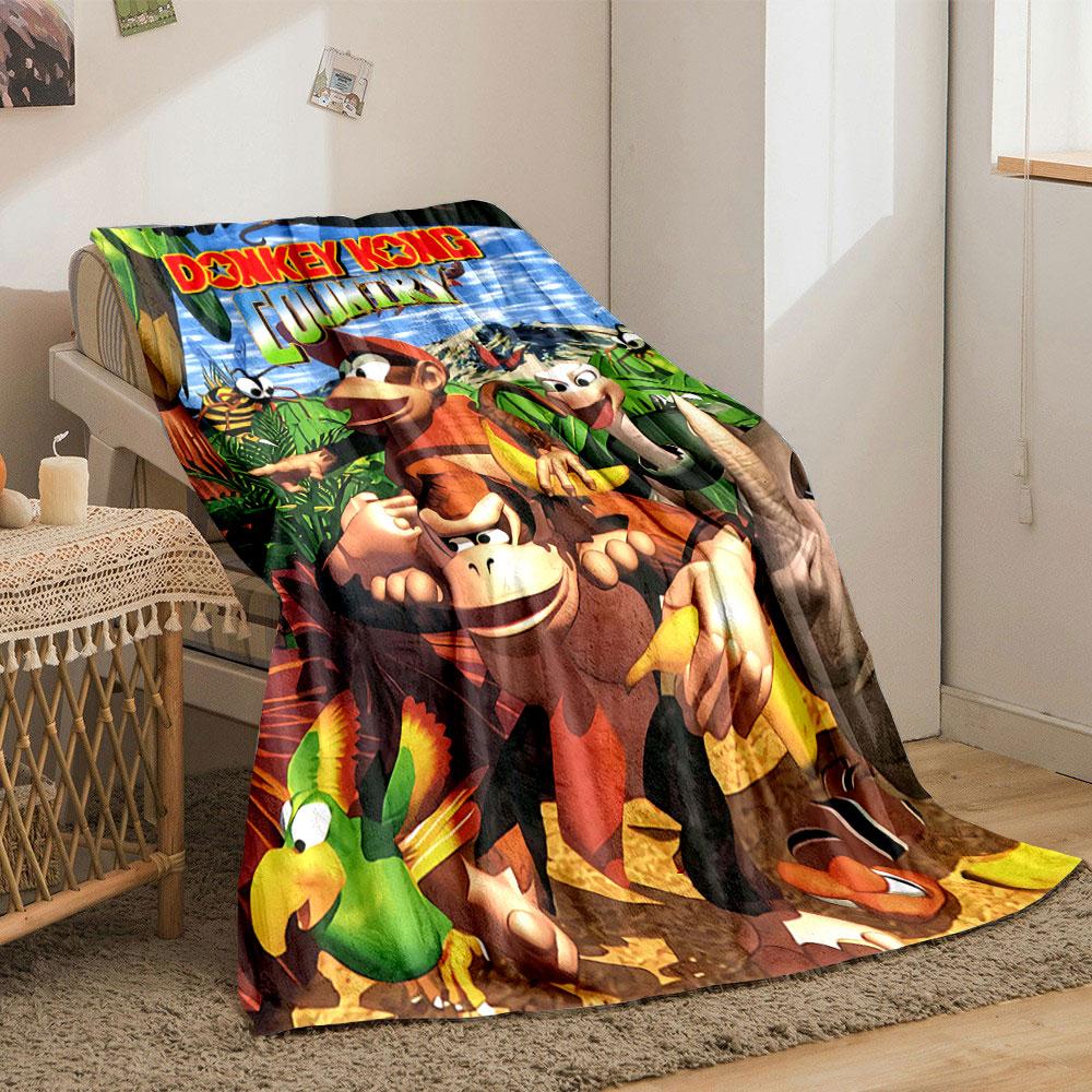 Colorful Jungle-themed Characters Featuring Animals and a Pair of Apes. for All Seasons Blanket Lunch Break Throw Gift