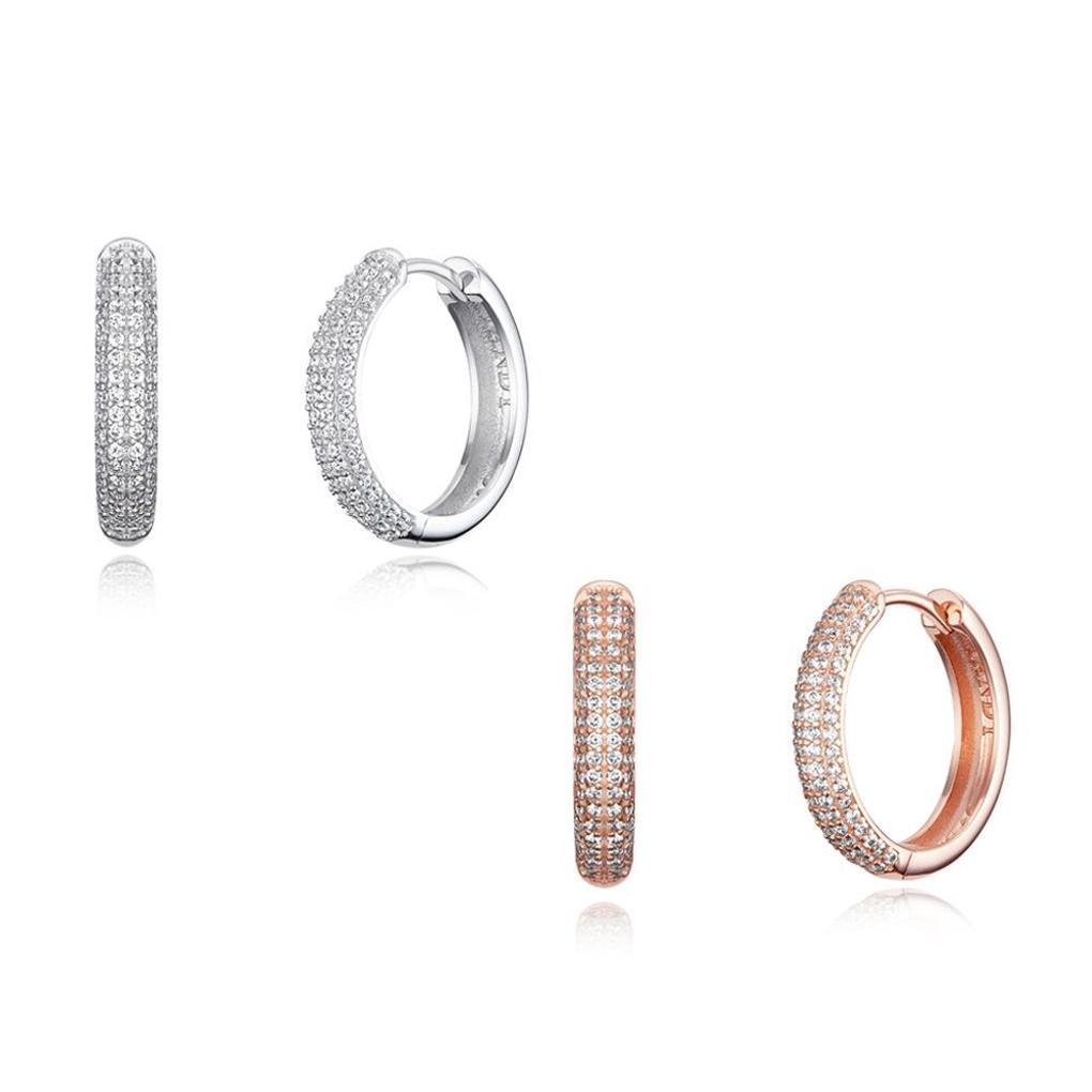 

[TANDY] TANDY Silver 925 Zirconia Luxury Cubic One-Touch Earrings TDE307 (Choose 1 of 2) Rose Gold