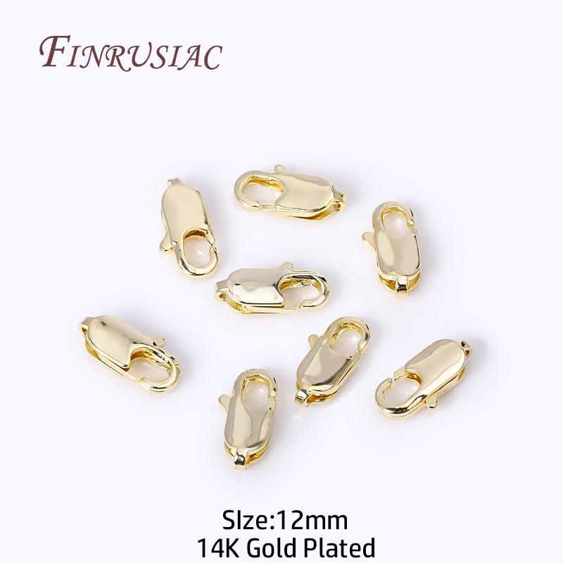 18K Gold Plated Brass Oval Lobster Clasp Connector Rhodium plated Lobster Clasps Lock DIY Jewelry Making Findings Supplies