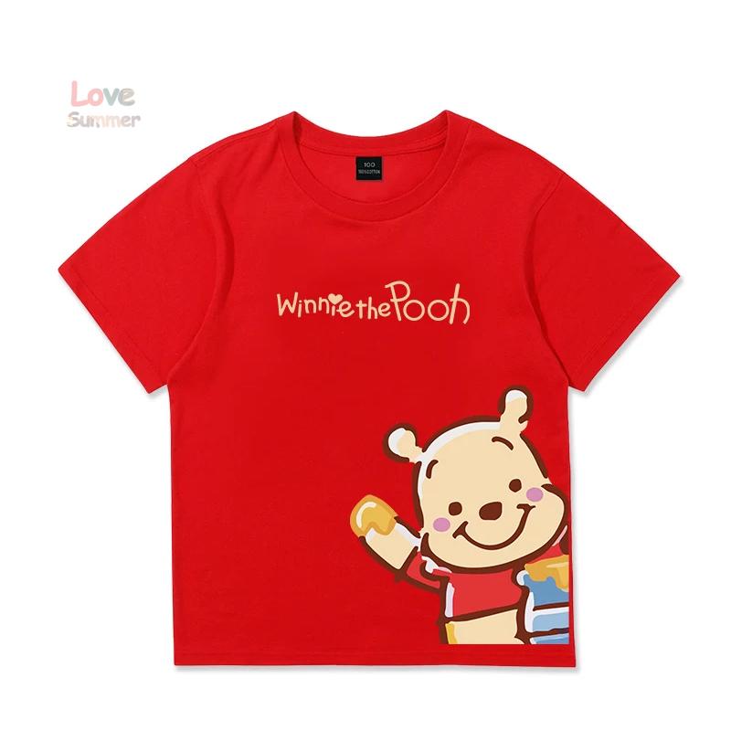 Kids T-Shirts Fashion Winnie Pooh Girls Boys Toddler Tee Casual Children Clothes Top Summer Bear Pattern Cool Funny Printed Short Sleeves