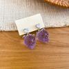 Sweet girl gradual change resin strawberry bow pearl earrings necklace set cute versatile dopamine jewelry