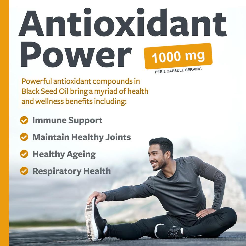 Olej z černých semen (Lisováno za studena) 1000 mg 120 měkkých kapslí Doplněk stravy