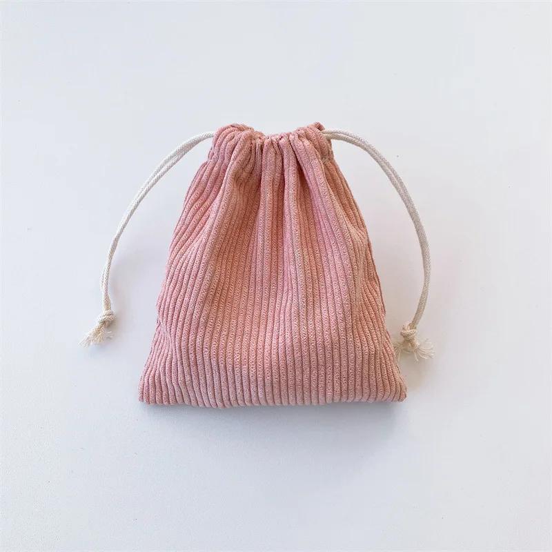 

Vintage Small Mini Women Corduroy Drawstring Bags Cosmetic Bag Women Makeup Pouch Travel Organizer Toiletry Jewelry Dust Bag