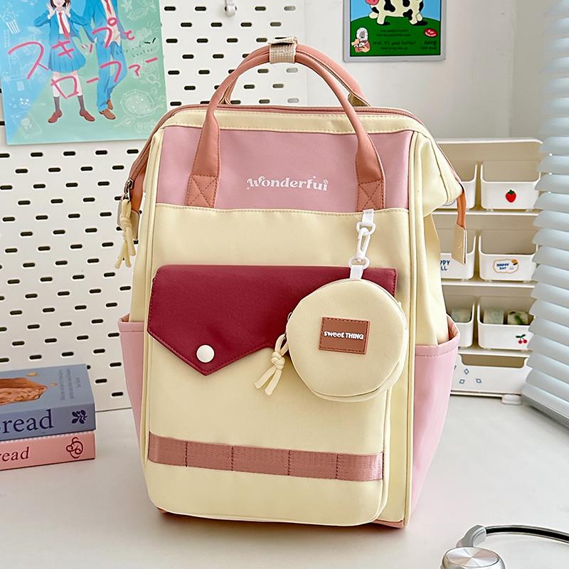 Colorblock Studenten Schultasche Kinderrucksack Leichter Rucksack