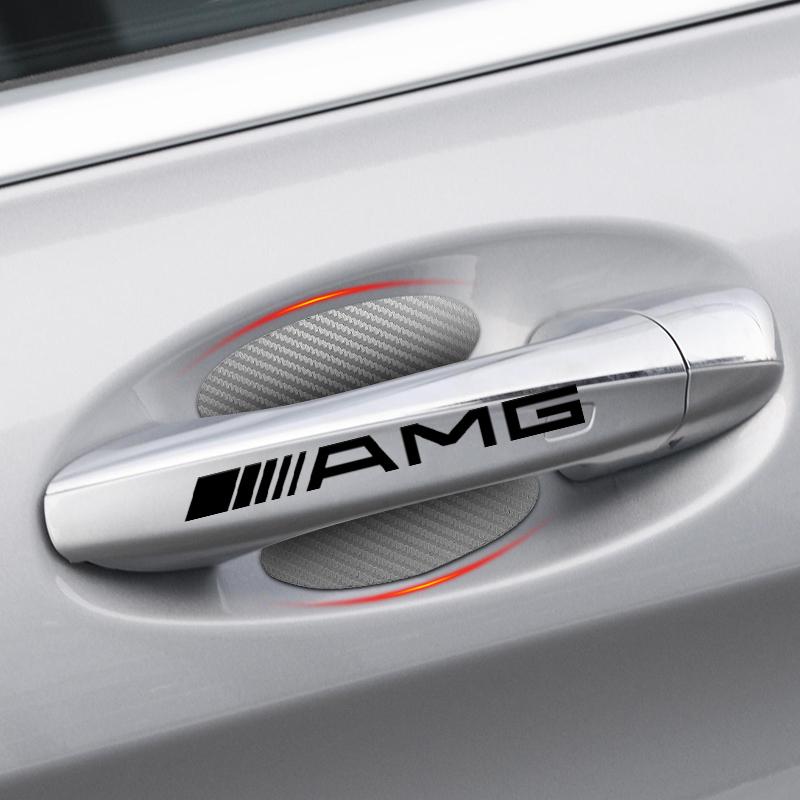Car Door Sticker Carbon Fiber Scratches Auto Handle Protection Film For Mercedes Benz AMG GLE GLS GLC CLA GLB ML C500 C200 C300 W204 W206 W212 W203