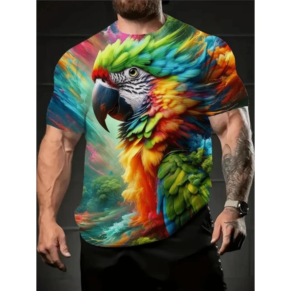 Summer Interesting Animal 3D Printed Men's T-shirt Loose Breathable Large Size Short Sleeved T-shirt
