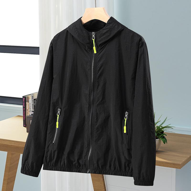 Summer Men Women Sun Jacket Waterproof Quick Dry Windbreaker Hooded Fishing Hunting Clothes Full Zipper Side Pockets Jacket