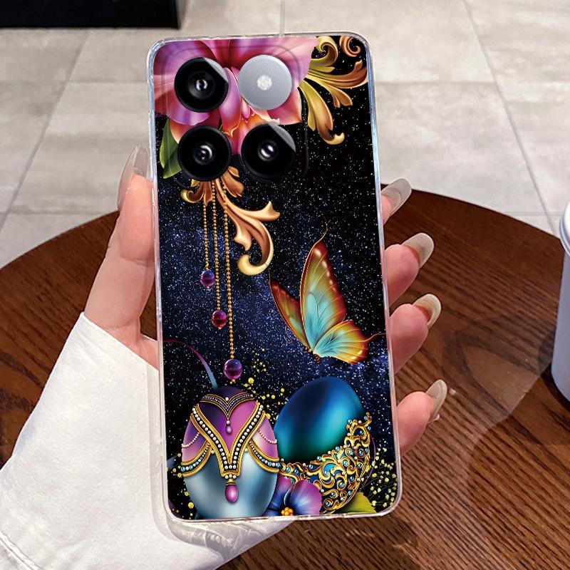 Jelly Casing For Xiaomi 14T 14TPro Clear Silicone Soft TPU Back Cover For Xiaomi 14T Pro Cute Cat Rabbit Heart Protective Case