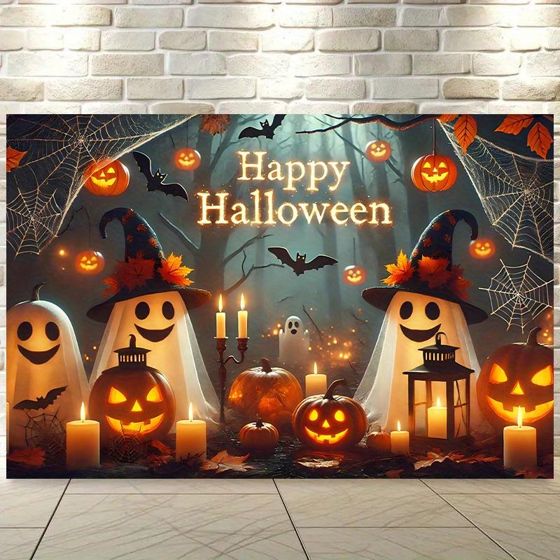 1 Piece Halloween Backdrop Tapestry with Spooky Pumpkin Ghost Bat Party and Holiday Gifts Home Decor Winter Halloween Decoration 100X70CM