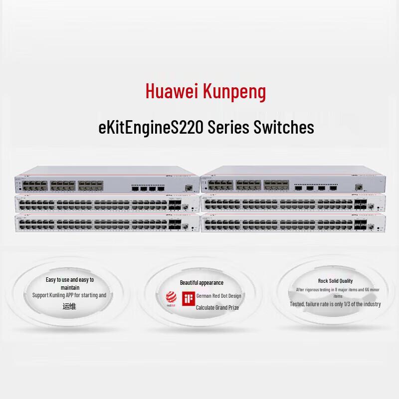 Huawei Kunling S220-24P4X 24-Port Gigabit POE Managed Switch
