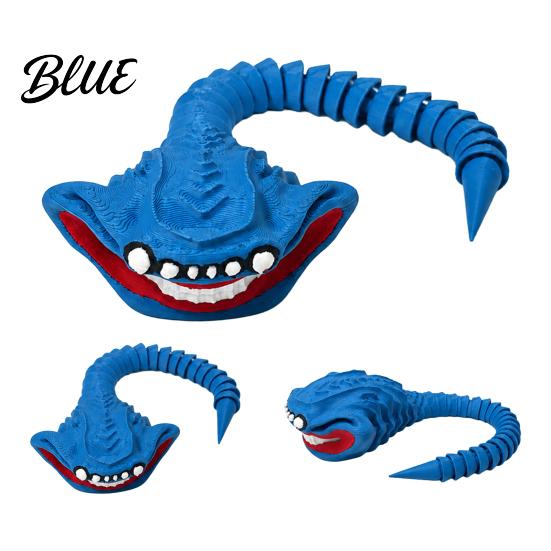 Bewegliches Schwanz-Meeres-Tier 3D-gedruckte Monster-Ornament Flexible Gelenkige Actionfigur Fantasy Detaillierte Statue Tiefsee-Kreatur für Schreibtischdekoration