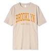 Brooklyn New York Hip Hop Funny Printing Male Tshirt Summer Loose 100% Cotton T Shirt Breathable Shoulder Drop Tee Clothes Man
