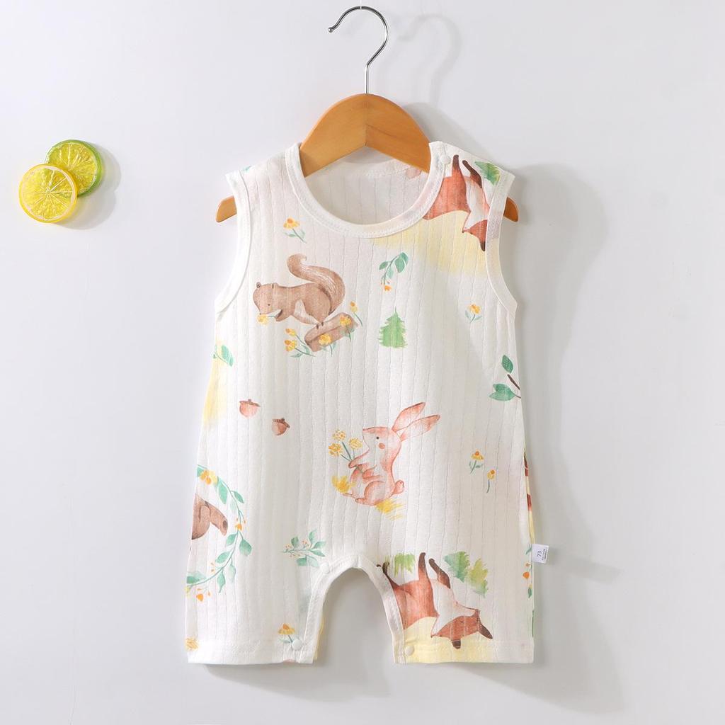 Zomer Romper Baby Koreaanse Stijl - Mouwloos Cartoon Katoenen Bodysuit