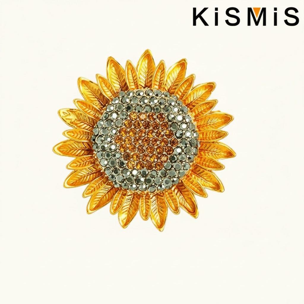 

Sunflower Brooch Enamel Vintage Pin Anti Glare Silk Scarf Buckle Fragrant Corsage Jewelry for Women Clothing Accessories золотой