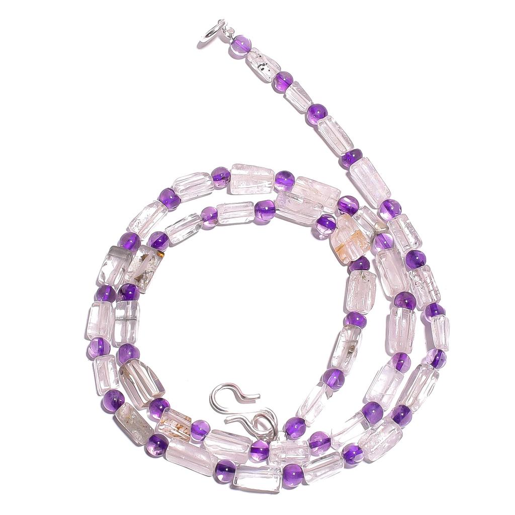 Natürlicher Kristall Amethyst Edelstein Mix Form Glatte Perlen Halskette 17" UB-5086 UB-5086